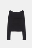 Vera halter top layered crop long sleeve