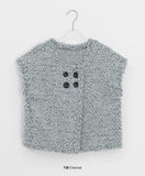 Mebas Double Button Short Sleeve Knit Vest