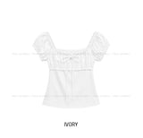 Yui Lace Shirred Puff Short Sleeve