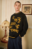 Pullover Lettering Tattoo Sweater