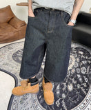 Beto Non-Faded Raw Bermuda Pants