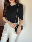 Tilli Pearl Neck Half Length Knit