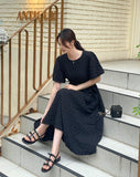 Poish Bubble Jacquard Flare Long One Piece