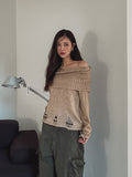Bay Damage Off Shoulder Knit