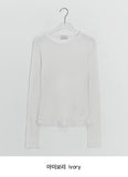 Decal Tencel Wool Round Long Sleeve Tee