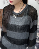 Rical Stripe Mesh Knit