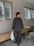 [unisex] Kurohi Check Over Long Sleeve Shirt