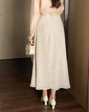 Bedu Double Chiffon Flare Long Skirt