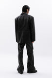 washing leather 4 buttons blazer