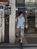 Clean Stripe Two Pocket Short Sleeve Shirt