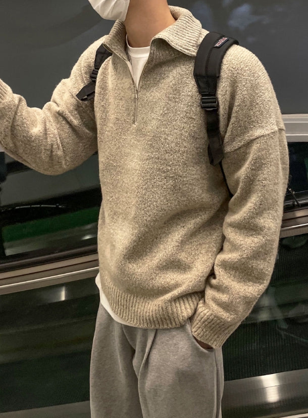 【COSYHARU】Koi half zip-up knit COSYHARU (コシハル) - コイハーフジップアップニット / Koi
