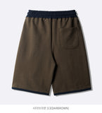 Flash Summer One-Tuck Color Matching Half Pants