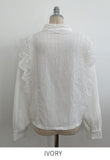 Crea Lace Collar Puff Blouse