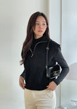 Waffel Two-Way Short Knit Zip-up Vest