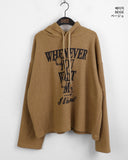 Whatever Brushed Ribbed Boxy Lettering Hood T-Shirt