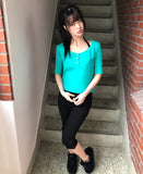 Viet Button Point Color Short Sleeve T-shirt