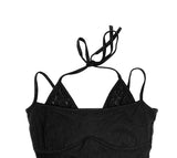 Condi Fake Layered Lace Halter Sleeveless Top