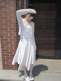 Badin Check Banding Midi Skirt