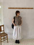 Ennew Crop Hood Short Sleeve Shirt
