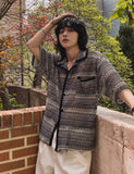 Wavy Bohemian Mix Short Sleeve Shirt
