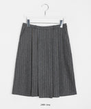 Tobel stripe wool pleated midi skirt - Wool 50