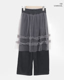 Savon Tulle Skirt Layered Brushed Skirt Pants