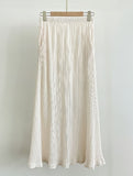 Linda Banding Pleated Maxi Long Skirt