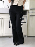 Chuser Cargo Strap Pintuck Bootcut Pants