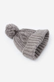 Pom pom twisted wool knit beanie