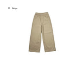 Zid Brushed Snap Cotton Wide Pants