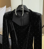 Older Cubic Bolero Velvet Long One Piece