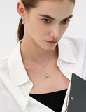 Champagne Moon Dew Drop Silver Darling Necklace