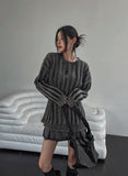 Trip Big Ribbed Damage Dyeing Washing Knit