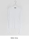 Nohidi Tencel Layered Loose Fit Long Sleeve Tee