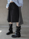 Two-bead check scarf pants