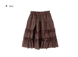 Roa Vintage Check Frill Tiered Midi Skirt