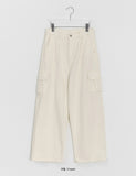 Ilonde Pintuck Cotton Cargo Wide Pants