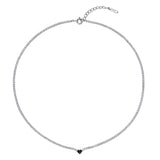 Essence Heart Silver (W) Tennis Necklace