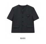Theo No Collar Half Jacket