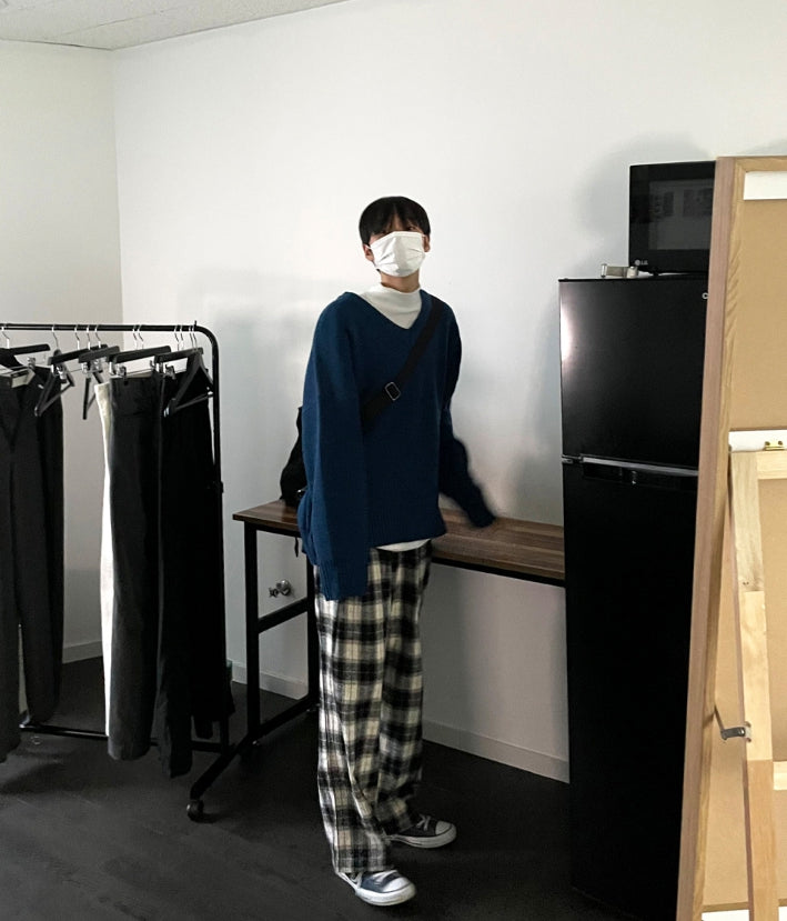 【COSYHARU】Swed V-neck loose fit knitwear COSYHARU (コシハル) - スウェーデンVネックルーズフィット