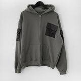 Tdu Quilted Pocket Hood Zip-Up