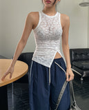 China lace hook slit sleeveless