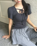 Hael Dot Puff Strap Short Sleeve T-Shirt