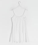 Omill Lace Shirring Sleeveless Midi Layered One Piece