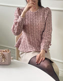 Berin Tweed Puff Peplum Blouse