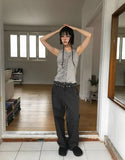 FRILL SHIRRING SLEEVELESS