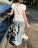 Tero Double Back Pocket Embossed Denim Pants