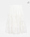 Chaa Mink Brushed Tiered Long Skirt
