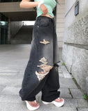 Pave Vintage Damage Balloon Denim Pants