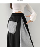 Two-Way Jogger Wide Side Folding Cut Two-Tone Training Pants